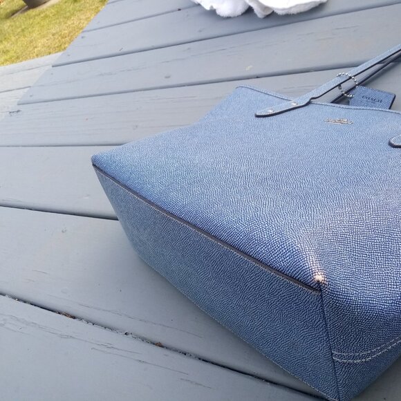 Coach large denim blueCity zip  tote bag - Picture 6 of 9